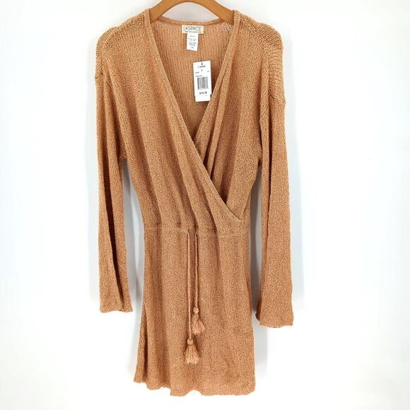Elegant Tan Wrap Swim Cover-Up - Picture 2 of 8